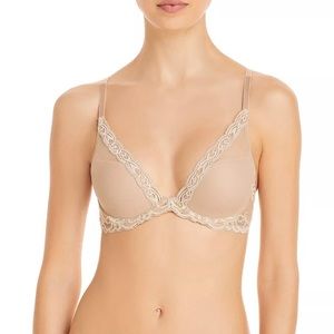 Natori Feathers plunge underwire bra, 32D in nude
